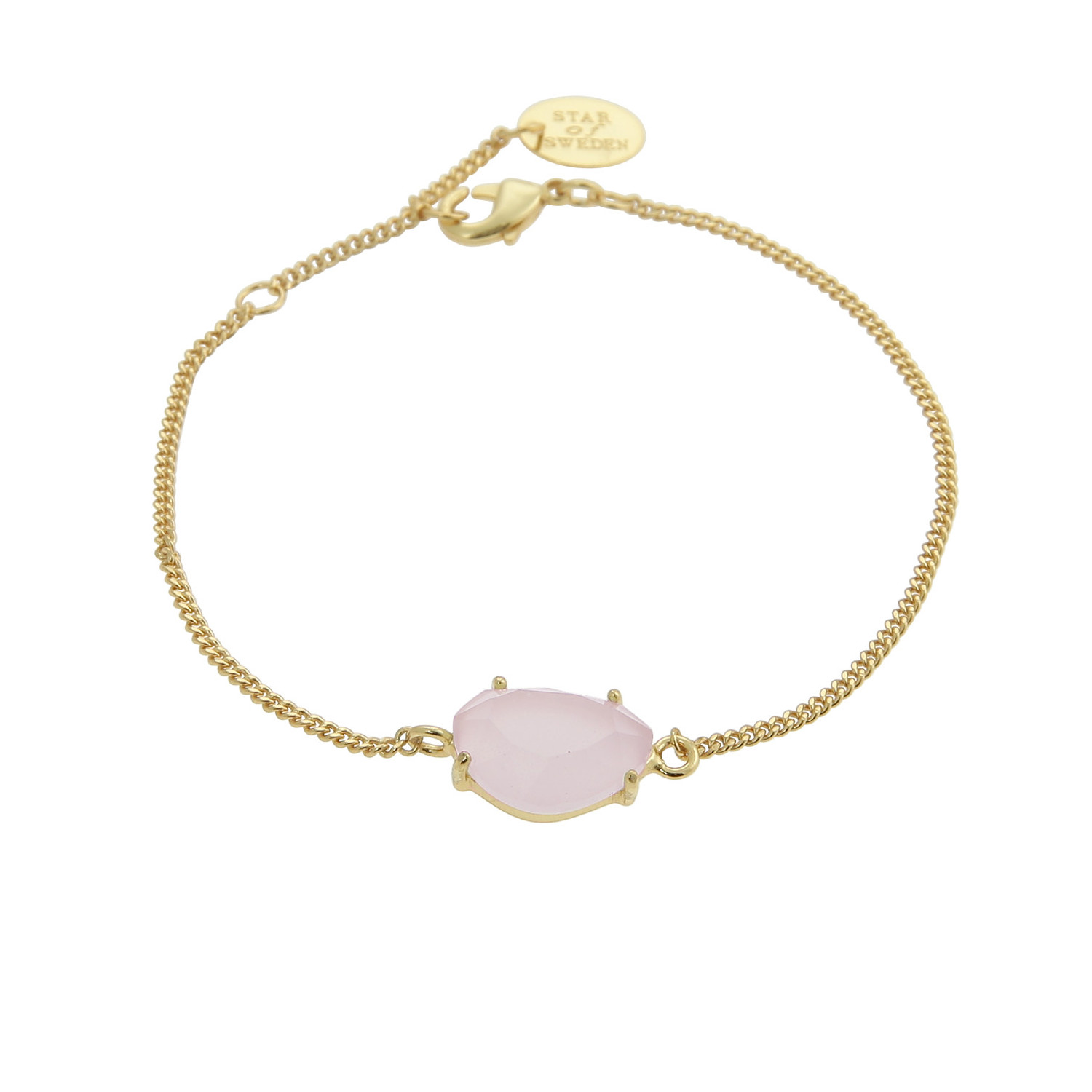 Klassiskt armband i guld med grön sten